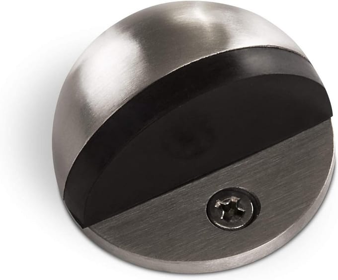 Vloerdeurstopper - Deurstopper RVS - Bescherming Deuren - Draaibeveiliging - 45 mm diameter - Geborsteld RVS