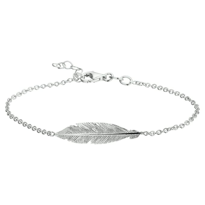 Zilver Gerhodineerd Armband Veer 16,5 + 2,5 Cm 1337220