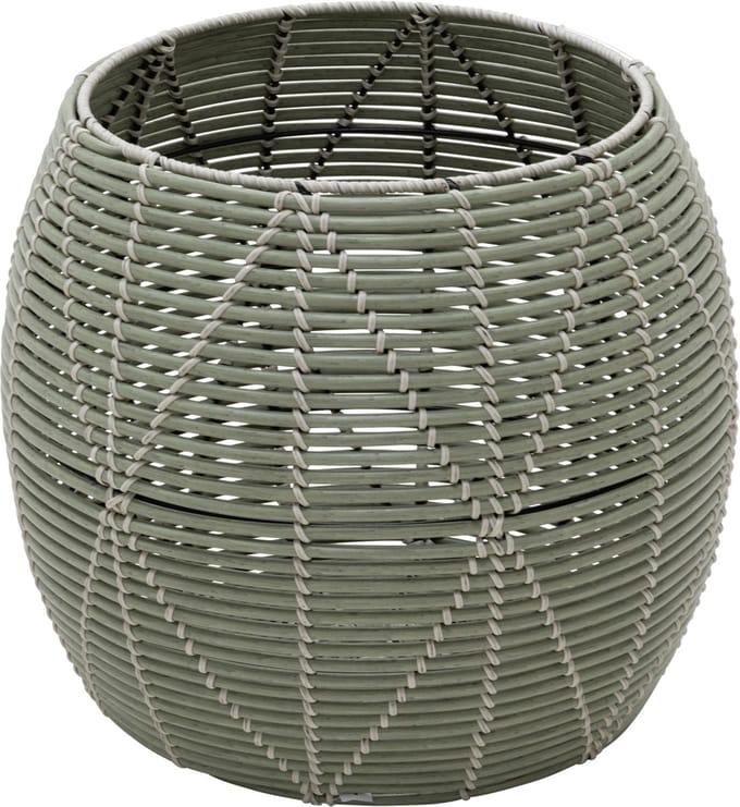 Les - Birma poef wicker ø46x40cm - groen
