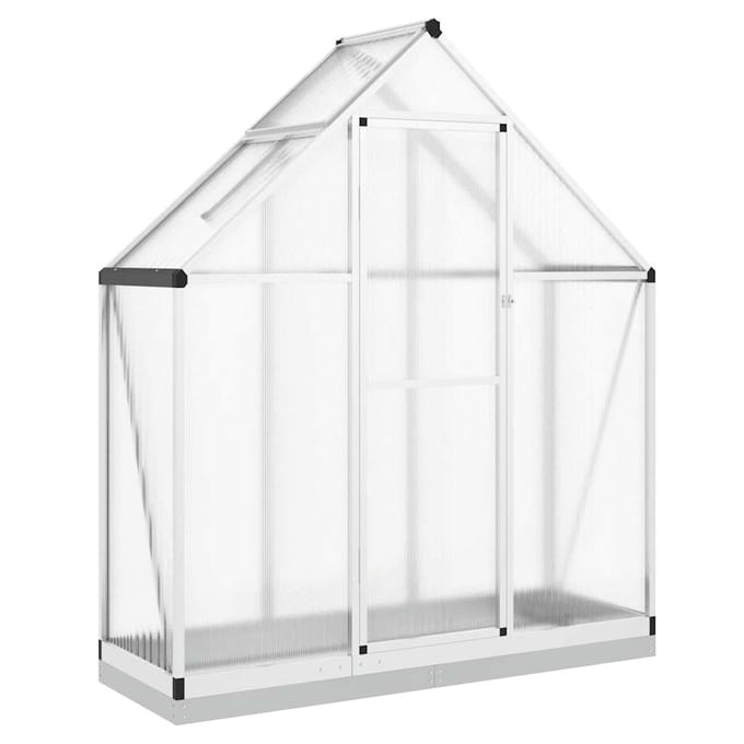 vidaXL - Tuinkas - met - basisframe - 169x58x202 - cm - aluminium - zilverkleurig