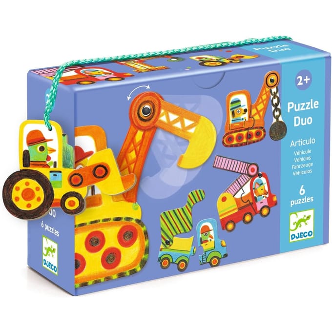 DJECO puzzel duo articulo voertuigen 2 jr+