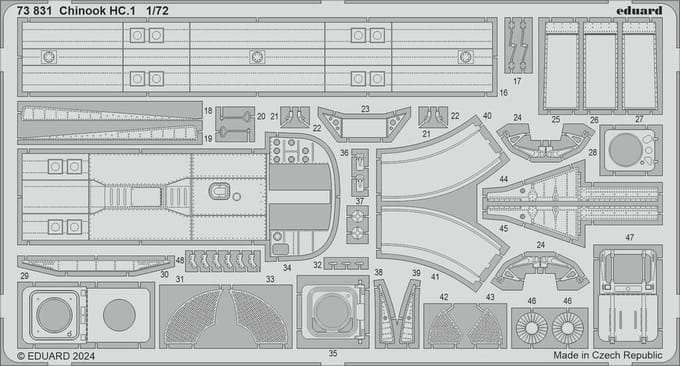 Eduard Modelbouwdecoratie - 73831 Accessoires voor Chinook HC.1 - Photo-etch