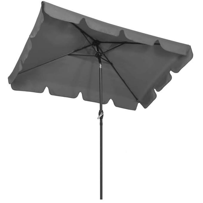 Springos® Parasol de jardin rectangulaire avec fonction d'inclinaison et manivelle 240 cm gris