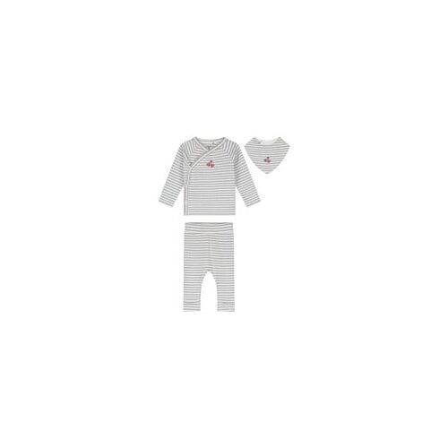 Prénatal newborn kledingset rib streep Soft Blue Grey 56 unisex