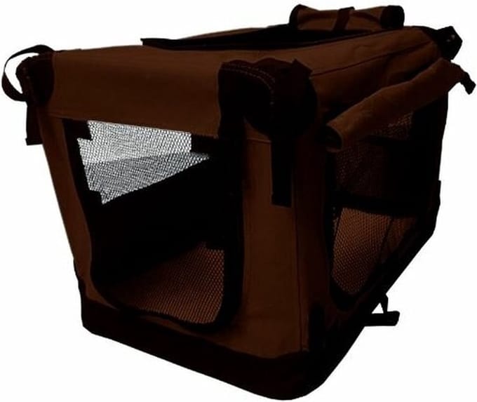 Reisbench Premium Bruin S (60 cm) - Nylon Softbench - Opvouwbaar - Lichtgewicht Hondenbench - Autobench Transportbox