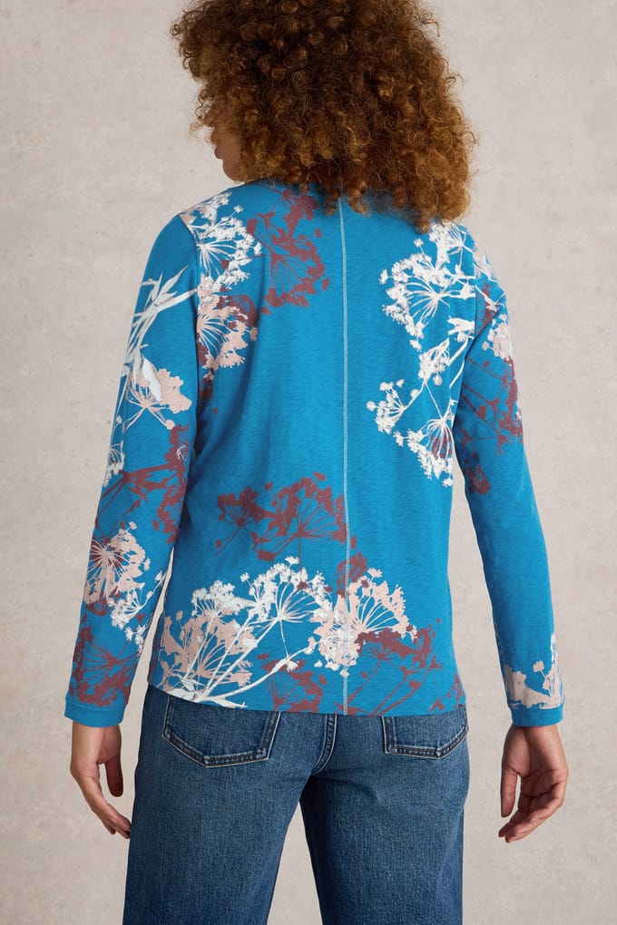 White Stuff Nelly Ls Tee Blue Multi Taglia: 10 | Maglie a manica lunga Outlet | Donna | Blu