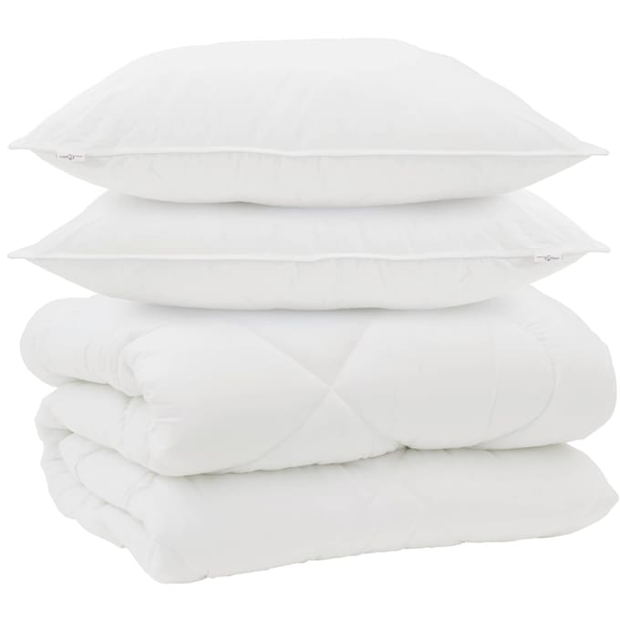 vidaXL - Winter - Duvet - met - kussen - 3 - st - Wit - Microvezel