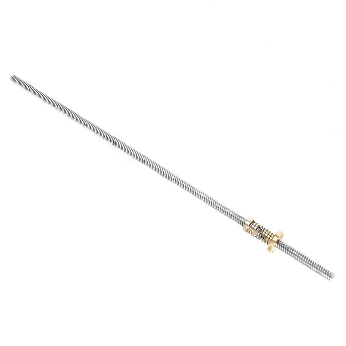 T8 Draadstang Schroef met Anti-Backlash Veerbelaste Moer voor 3D Printer (400mm) white
