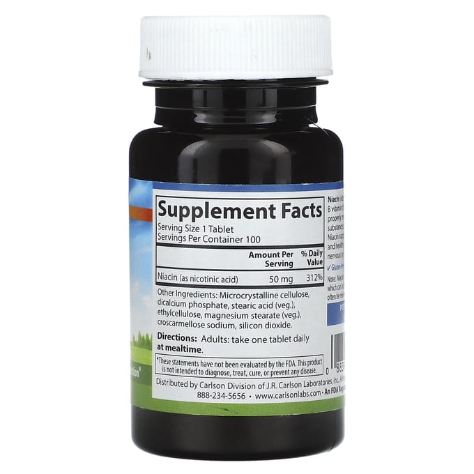 Niacine, 50 mg, 100 tabletten