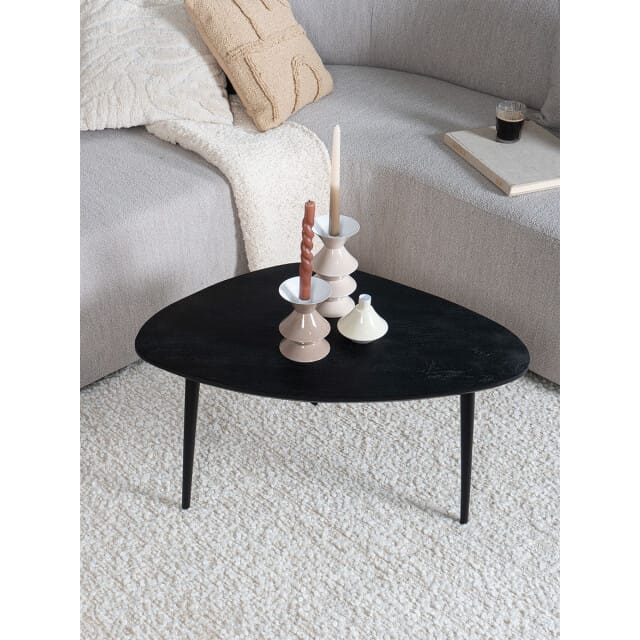 Salontafel Manon Zwart 80 x 50 cm - Organisch - Japandi
