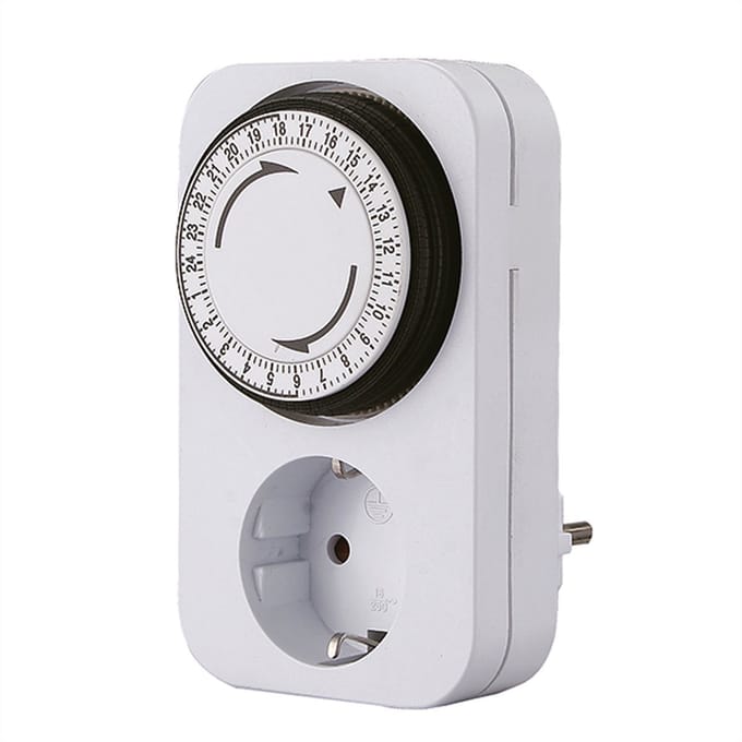 BACHMANN mechanische timer 24 uur, Mechanische timer 24u 1GD/1A-1 wit