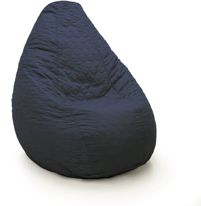 Drop & Sit - compacte zitzak - tijdloos gewatteerd nylon - donker blauw - 180L