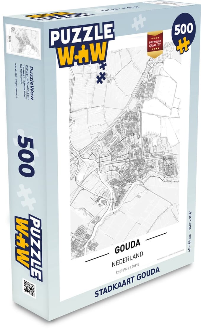 Puzzel Stadkaart Gouda - Legpuzzel - Puzzel 500 stukjes