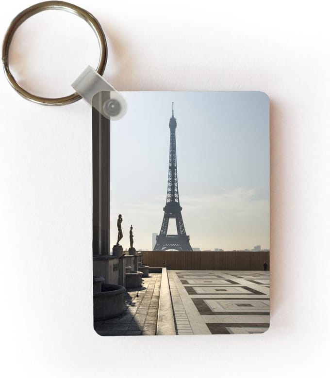 Sleutelhanger - Het Trocadero plein met de Eiffeltoren op de achtergrond - Uitdeelcadeautjes - Plastic