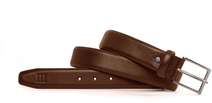 TRESANTI | ELIDORO | Gebombeerde leren riem | Donker bruin | Size 105