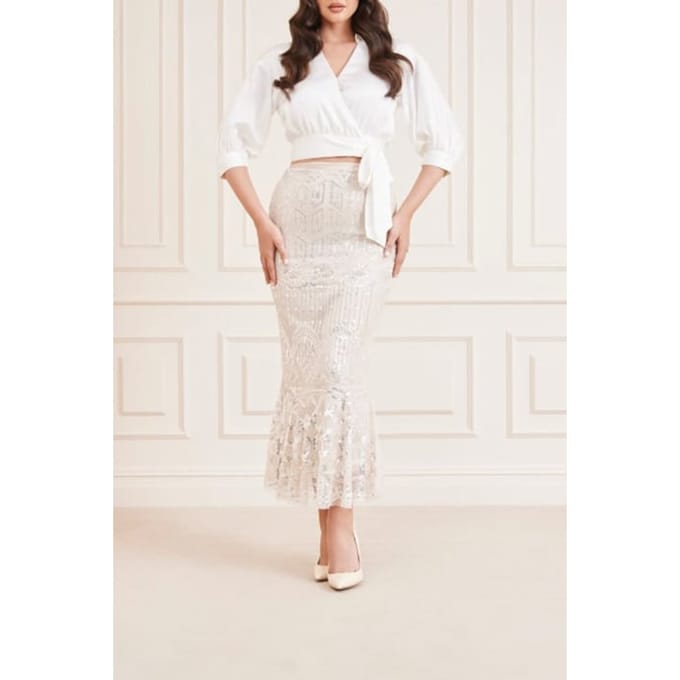 GUESS Marciano By  Crystaembroidered Crystal Buffy Mini Skirt Maat: 40 | Maxi Rokken Outlet | Dames | Grijs