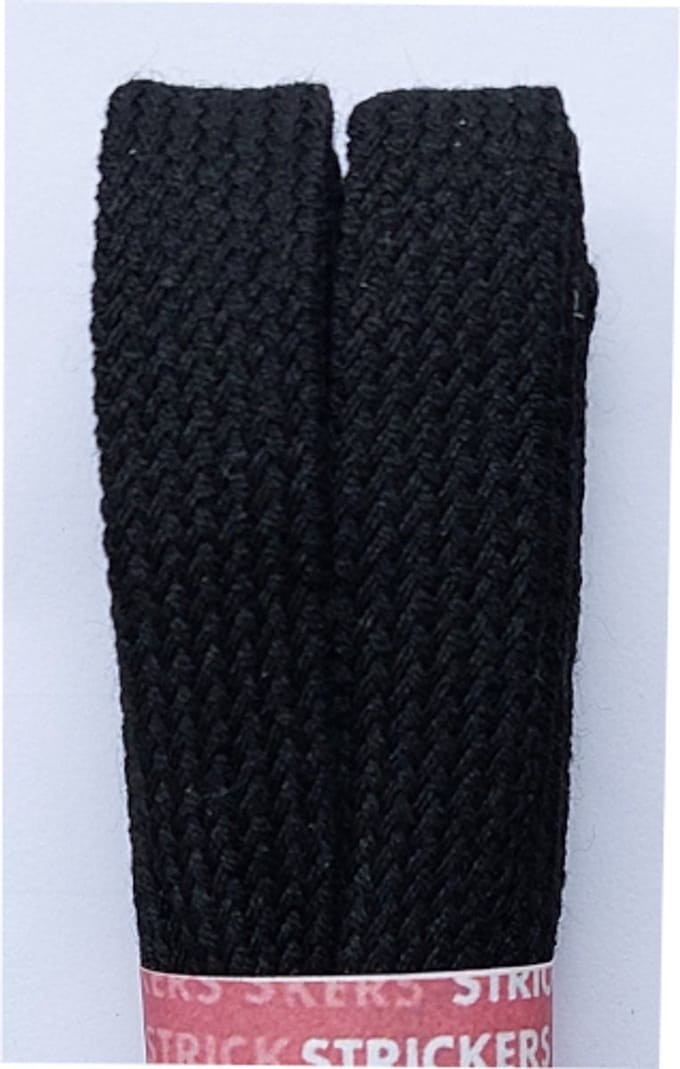 Strickers Veter - Zwart - Plat - Extra Breed - Lengte 120 cm - Breedte 11 mm - Schoenveter