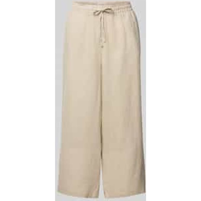Wide leg stoffen broek met tunnelkoord