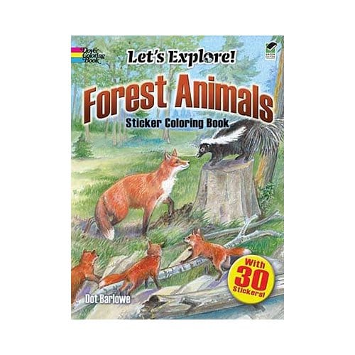 Forest Animals Sticker Coloring Book - Dot Barlowe