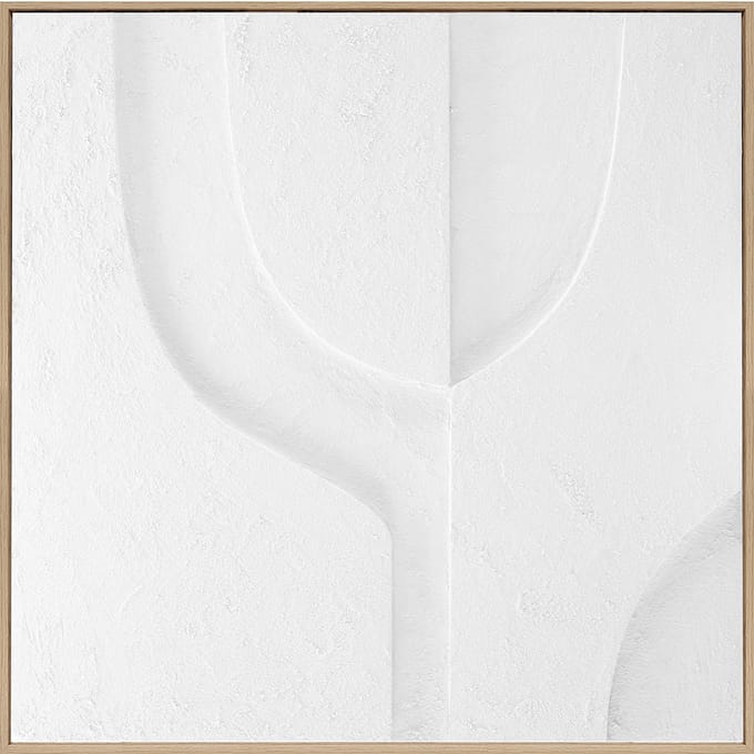 Ter Halle - Schilderij - Wanddecoratie - 3D Art - Witte Cirkels - 80x80cm (2)