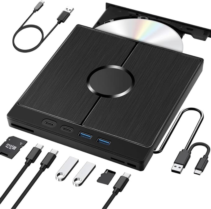 DailySupplies® Externe DVD Speler Voor Laptop - CD Brander - Plug & Play