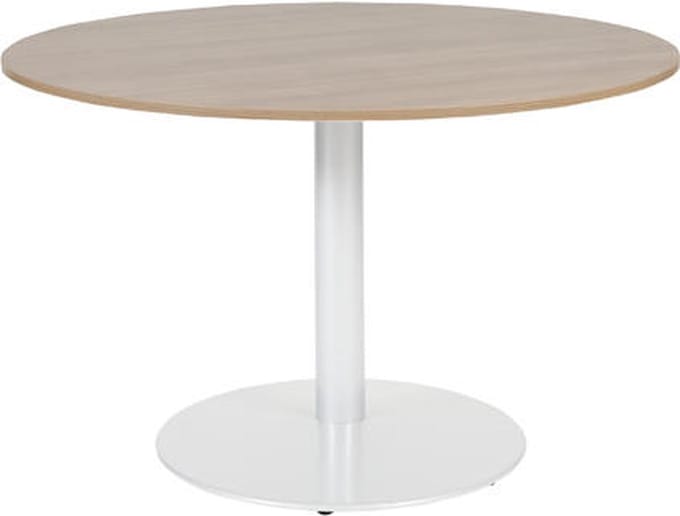 Vergadertafel - Linesto 120 rond wit - wit frame