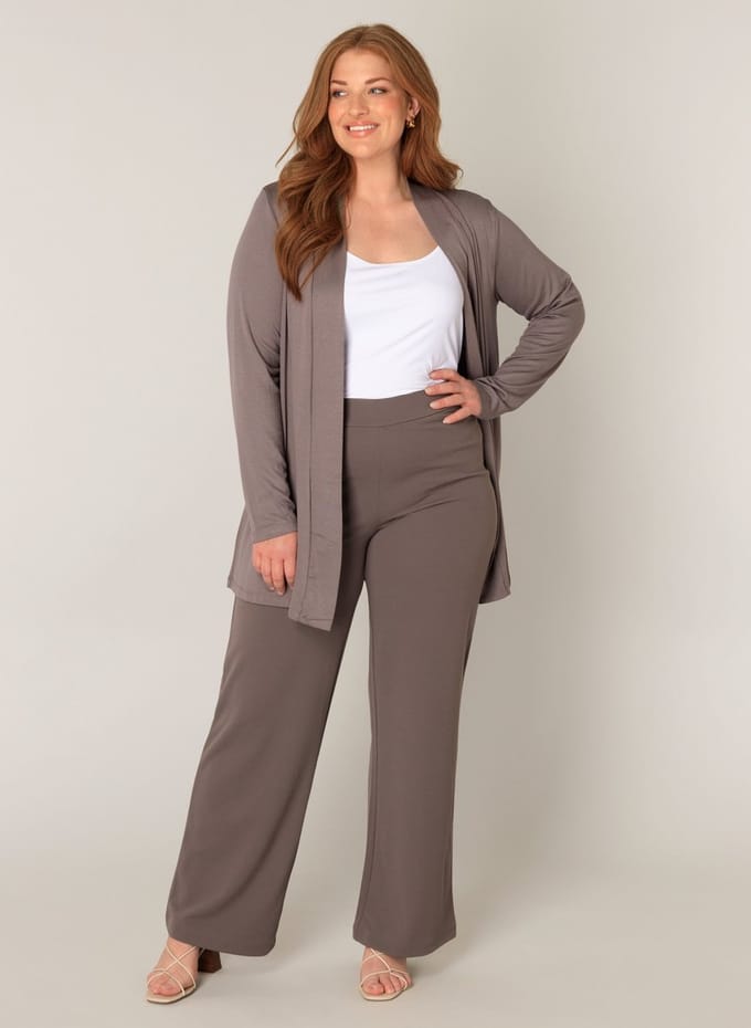 BASE LEVEL CURVY Ayla Vest - Dark Taupe - maat X-0(44)