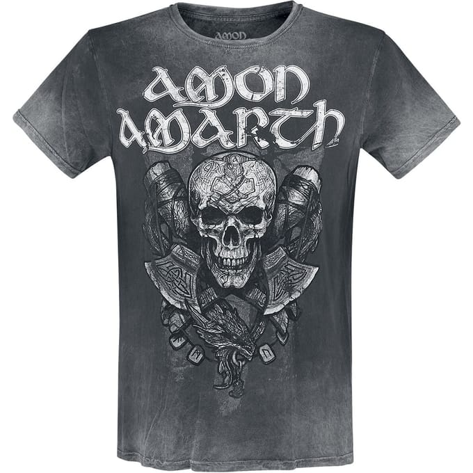 Amon Amarth T-shirt - Carved Skull - S tot 4XL - voor Mannen - donkergrijs