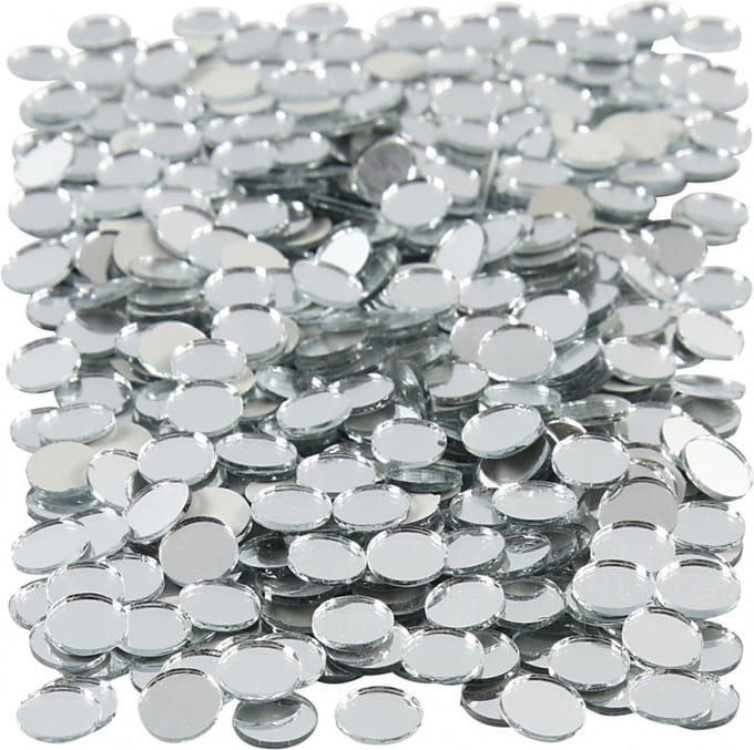 Spiegel mozaiek tegels, d: 10 mm, ronde, 500 stuks