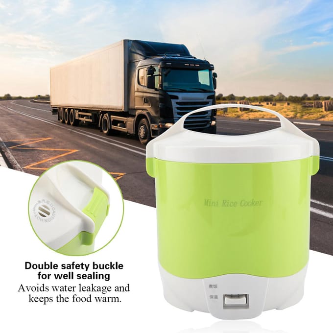 24V 180W 1.6L Elektrische Draagbare Multifunctionele Rijstkoker Stoomkoker voor Auto's (Groen) groen