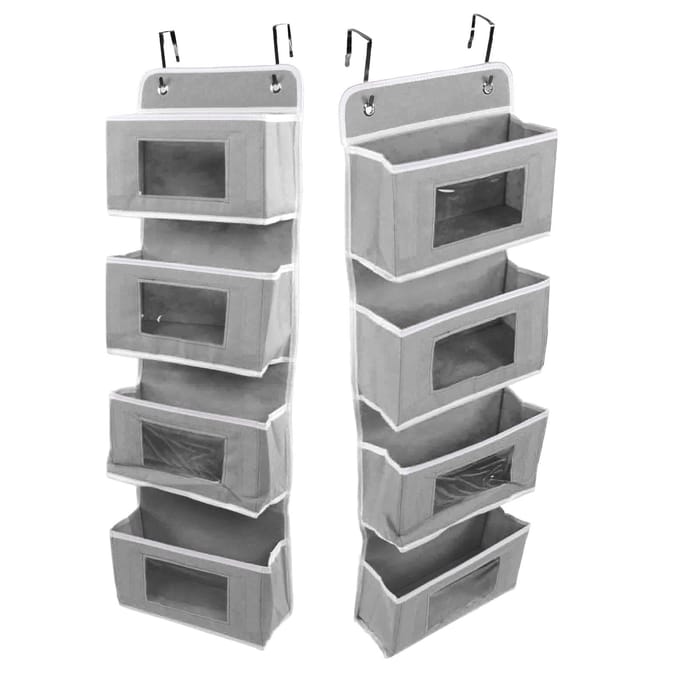 Hangende Kast Organizer Meerlaags Sterk Draagvermogen Non-woven Over Deur Organizer grijs