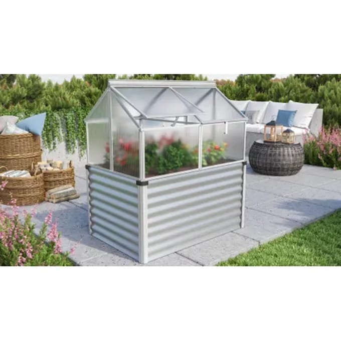 Vitavia Tuinkas Gaia Jumbo - Polycarbonaat 4mm - Geanodiseerd Aluminium/blank - 83x122x135cm