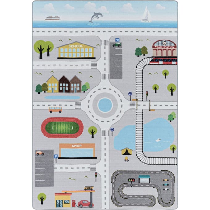 Speelkleed - Pleun Autoweg Grijs 140x200cm