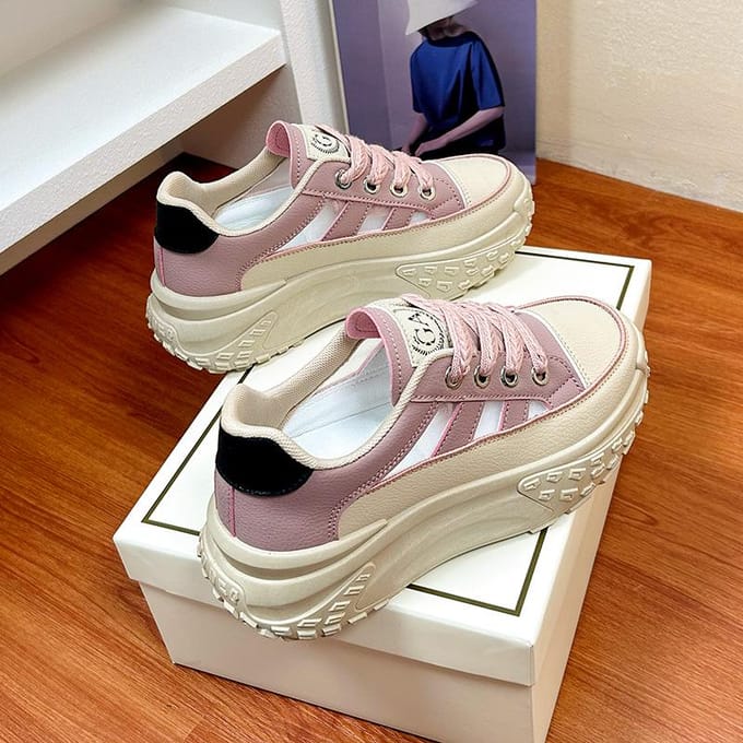 Dameszomer Veelzijdige schoenen met dikke zool Casual en ademende damesschoenen 35 white