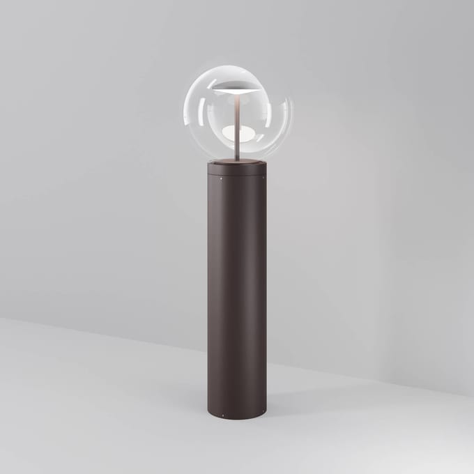Maytoni LED tuinpadverlichting Velora, bruin, hoogte 60 cm, metaal/glas, IP65