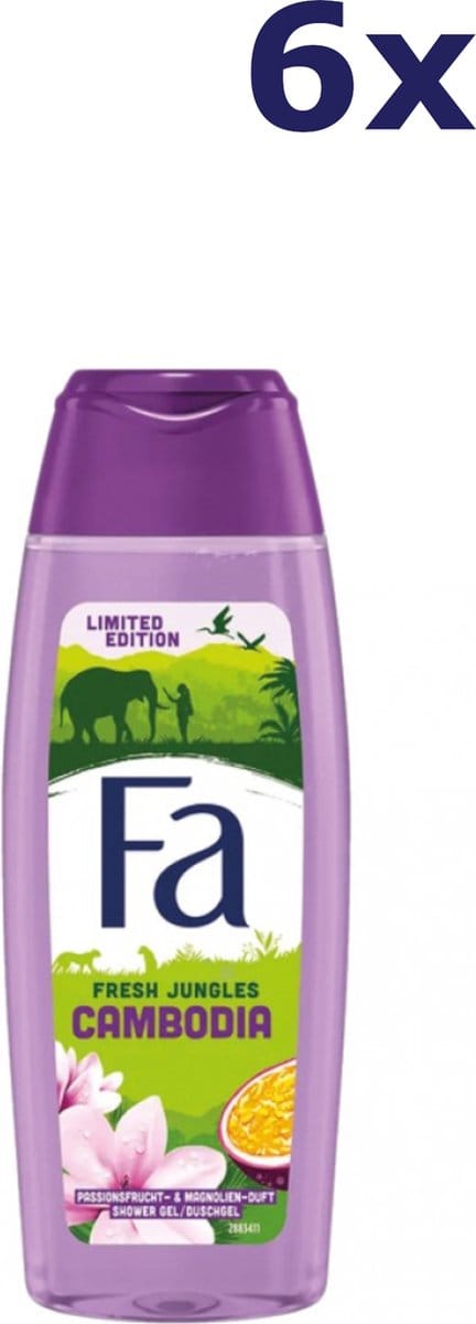6x Fa Douchegel 250ml Fresh Jungles Cambodia