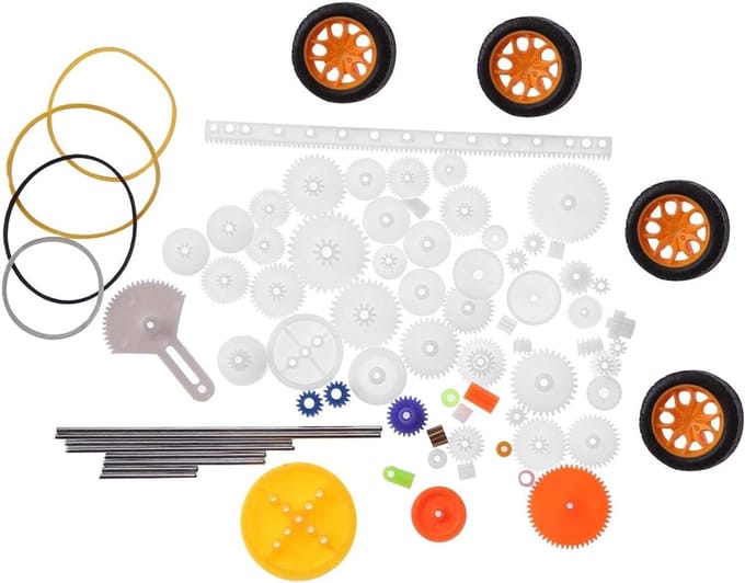 Plastic Tandwielen Set - Bouw Puzzel - Creatief Bouwen - Rijke Variëteit - 78 Stuks - Wit