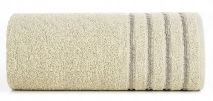 Beige Sneldrogende Handdoek 30x50cm met Gestreept Randje