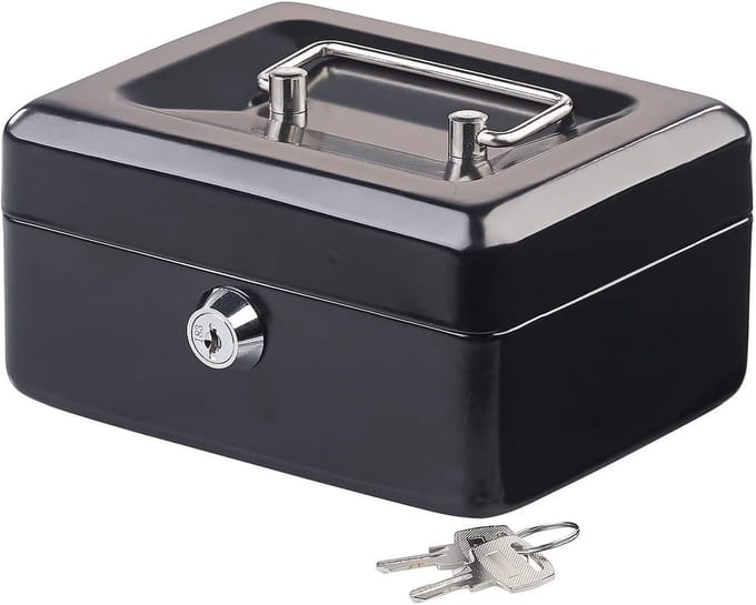 Geldcassette - Geldkistje - Veilig Opbergen - Met Sleutel - 15.2 cm - Blauw