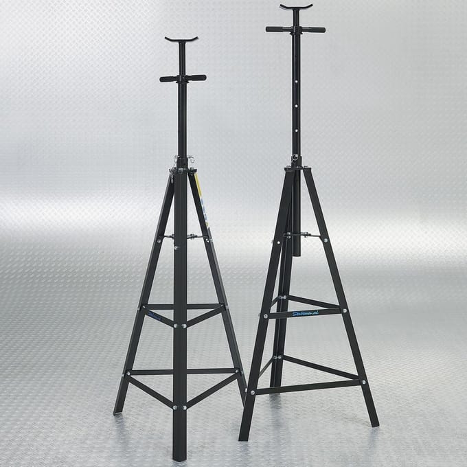 Datona® Assteunen hoog 2 ton set met spindel - 2 stuks - maximale hoogte 190 cm - Zwart