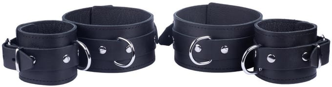 leren arm- en onderarmbeperkingen - zwart