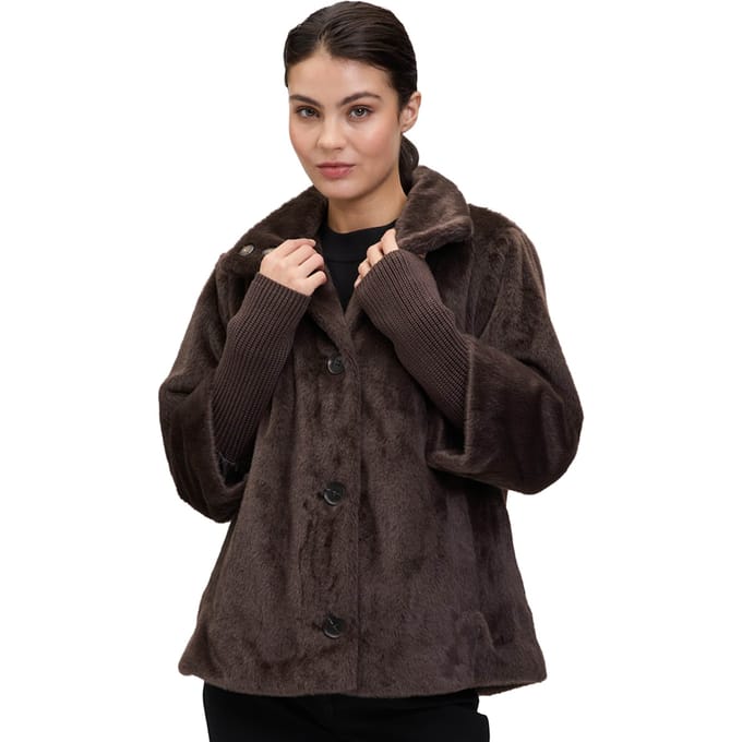 Tussenjas in bontlook - bruin - Gr. 44 van Goldner Fashion