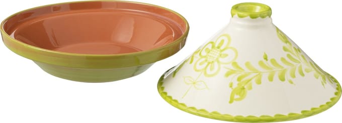 J-Line tajine Granada - keramiek - wit/groen