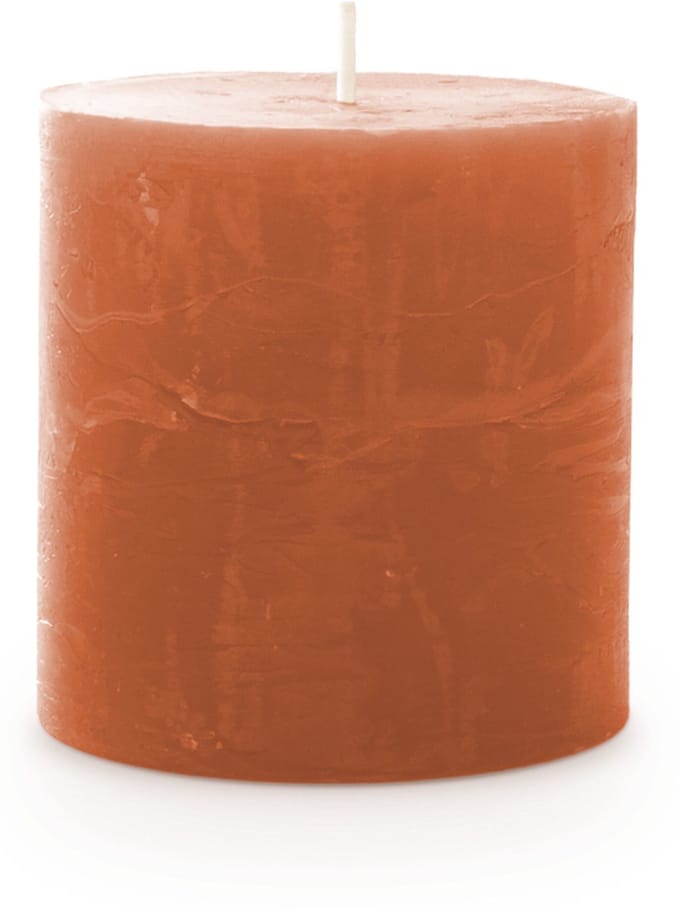 Kaars rustiek 70/70 mm oranje Spaas