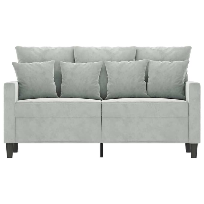 vidaXL - Tweezitsbank - 120 - cm - fluweel - lichtgrijs
