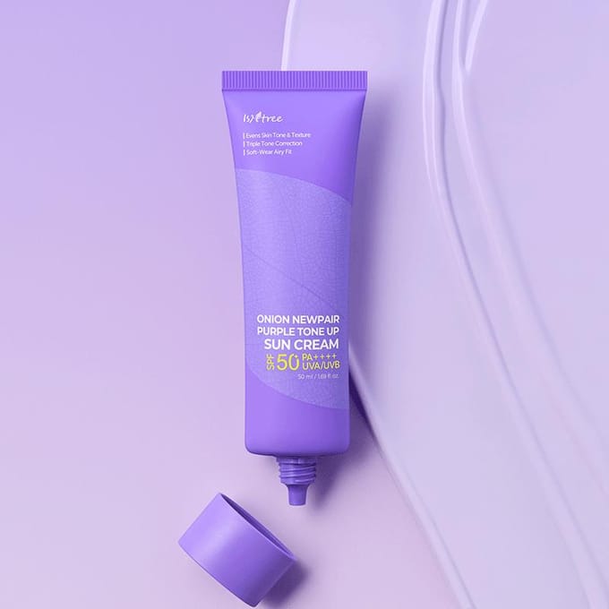 [ISNTREE] Onion Newpair Purple Tone Up Zonnecrème SPF 50+ PA++++ 50ml gray