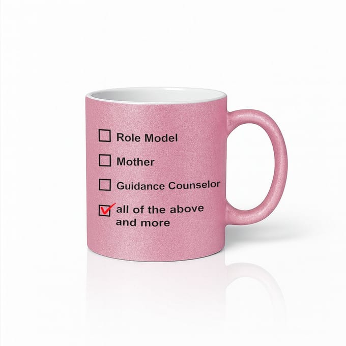 Roze Moeder Rolmodel & Mentor Checklist Mok - Vrolijk Design - Perfect Cadeau voor de Beste Moeder