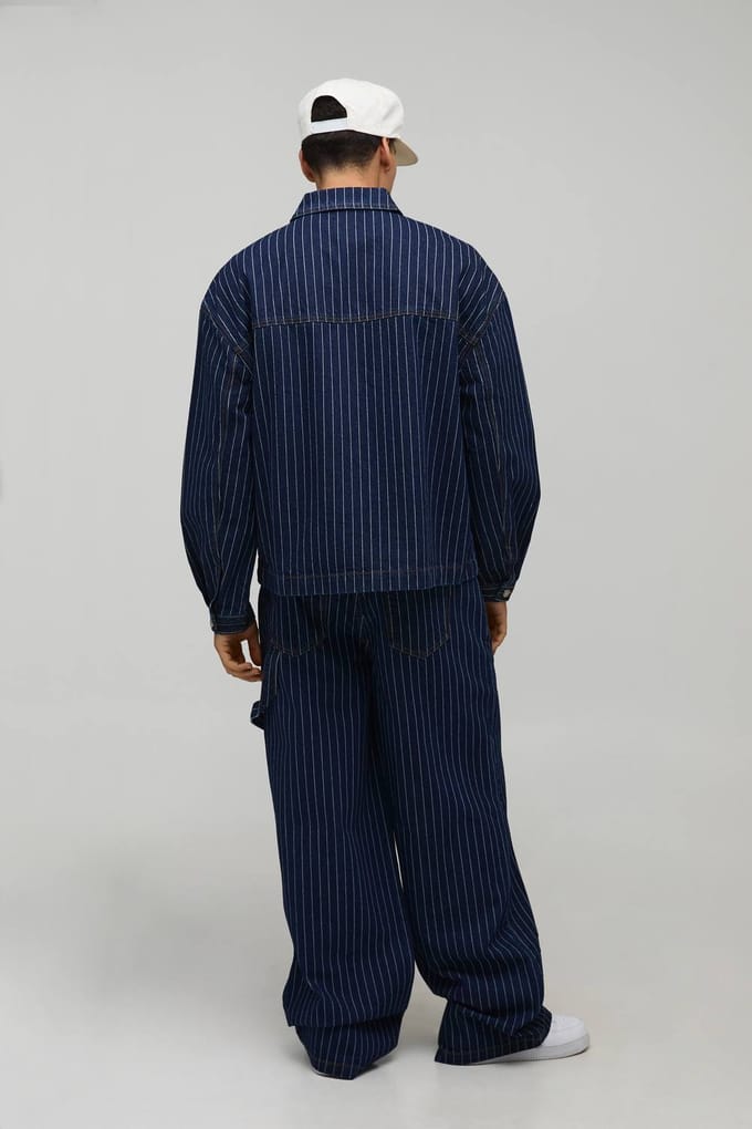 Krijtstreep Timmerman Baggy Fit Jeans | Indigo | Size 32