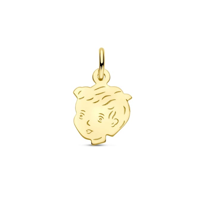Marie Celeste hanger jongen 15 x 11 mm - Goud