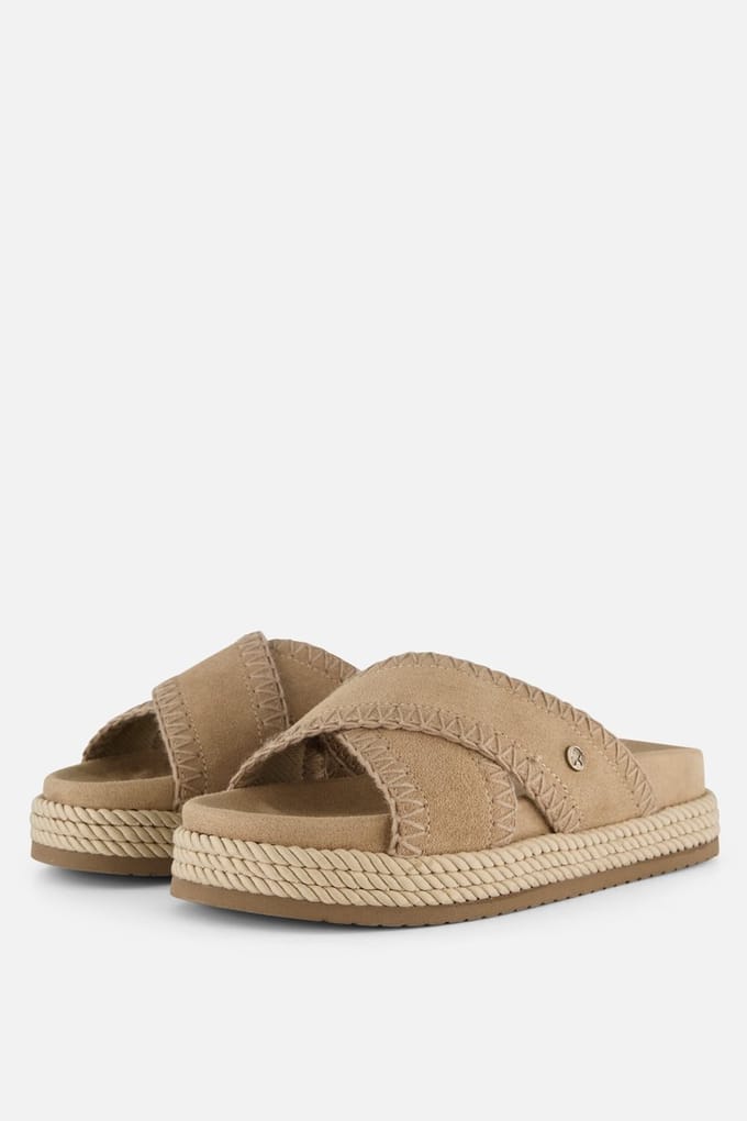 Warmbat Nullagine Slippers beige Suede - Maat 40